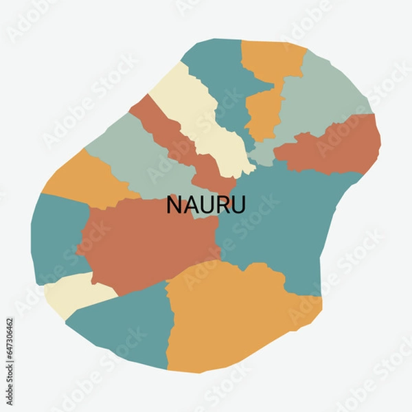 Obraz Nauru vector map with administrative divisions