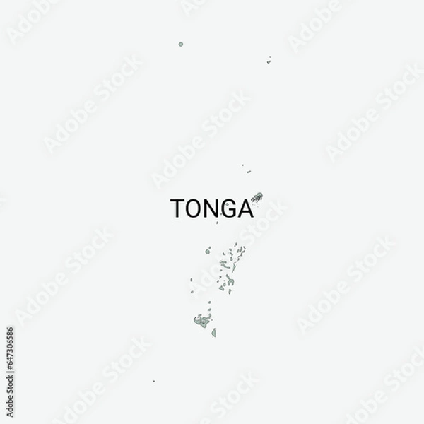 Fototapeta Tonga vector map with administrative divisions