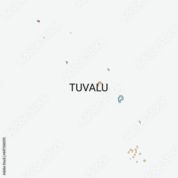 Obraz Tuvalu vector map with administrative divisions