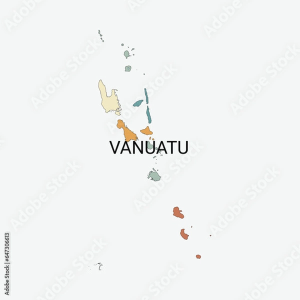 Fototapeta Vanuatu vector map with administrative divisions