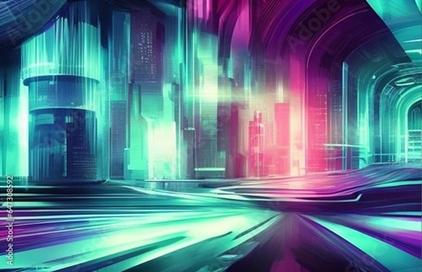 Obraz abstract blue tunnel