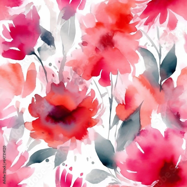Obraz Watercolor Floral seamless pattern. 