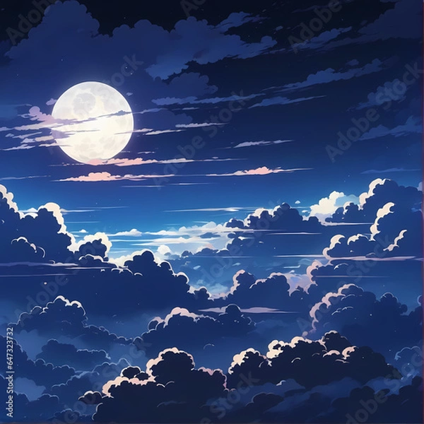 Obraz moon over the clouds