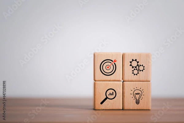 Fototapeta Business strategies and action plans that target business ideas. business development concept