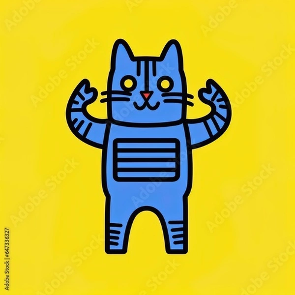 Obraz simple robot Cat Character Illustration Generative AI 