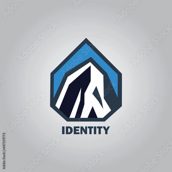 Fototapeta square mountain idea logo concept