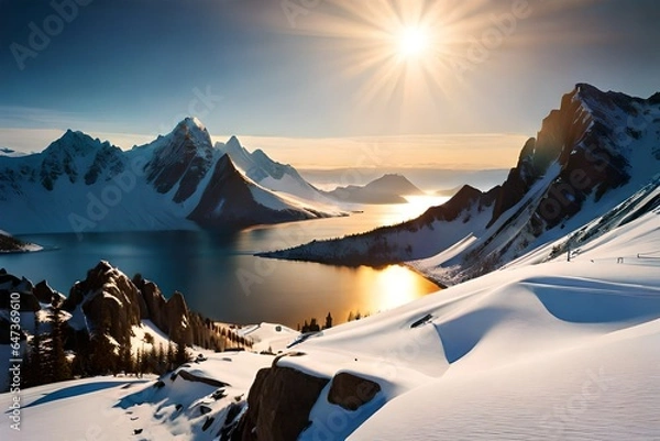 Obraz sunrise in the mountains