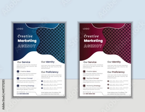 Obraz business flyer corporate marketing elegant modern flyer a4 print design organic geometric flyer poster flyer template design agency flyer company template gradient concept flyer ,  agency design 
