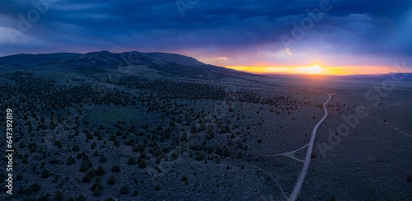 Obraz Storm over the plains at sunset