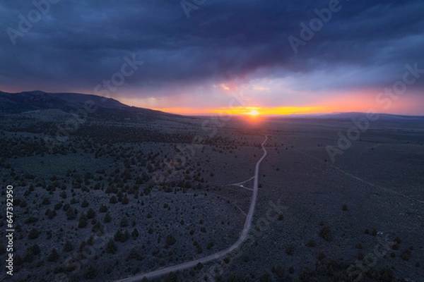 Obraz Storm over the plains at sunset