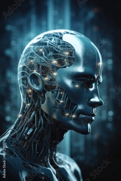 Fototapeta Robot artificial intelligence 