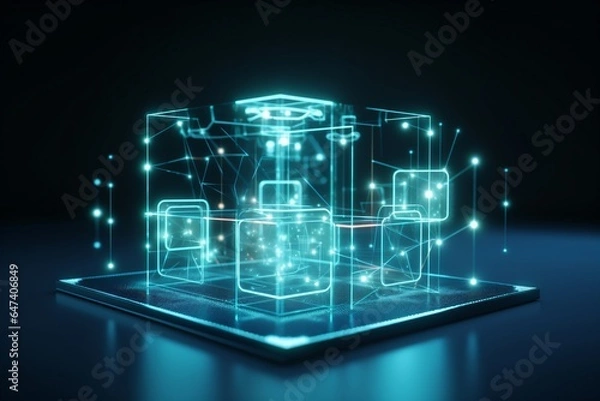 Obraz 3d hologram for particle physics or elemental research