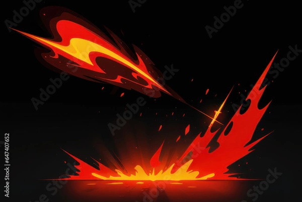 Obraz Abstract fire strike background, Generative AI