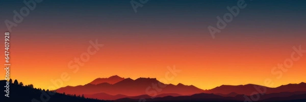 Obraz Beautiful mountain sunset background, Generative AI