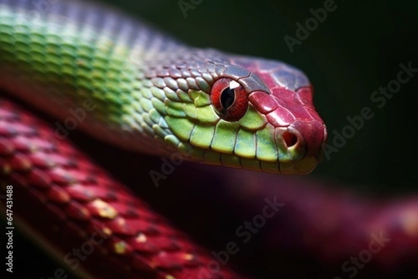 Fototapeta The original sin. Close up of the head of a snake