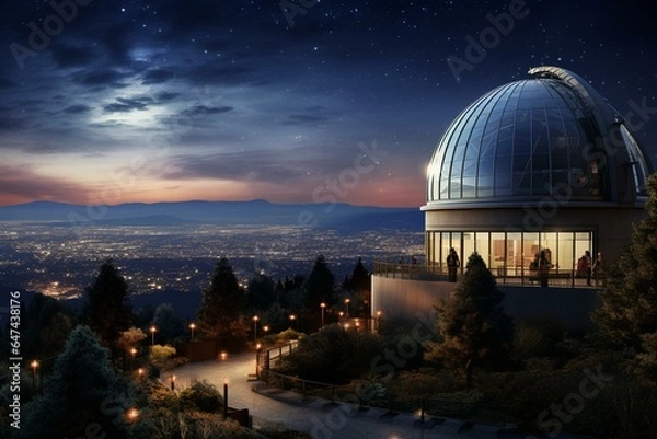 Obraz A famous observatory with beautiful views of the cityscape. Generative AI