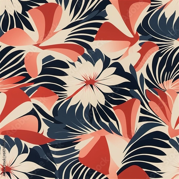 Fototapeta seamless floral pattern, this design was generated by an artificial intelligence	
