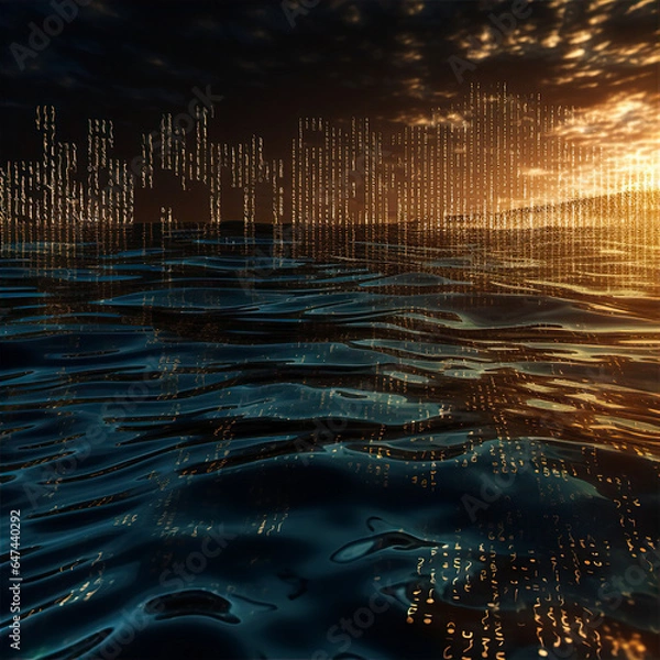 Fototapeta reflection in water, this design was generated by an artificial intelligence	
