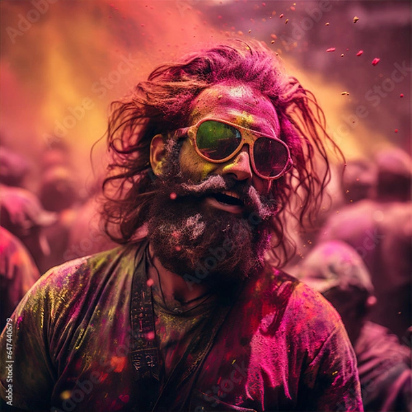 Fototapeta dj in action, colourfull, this design was generated by an artificial intelligence	