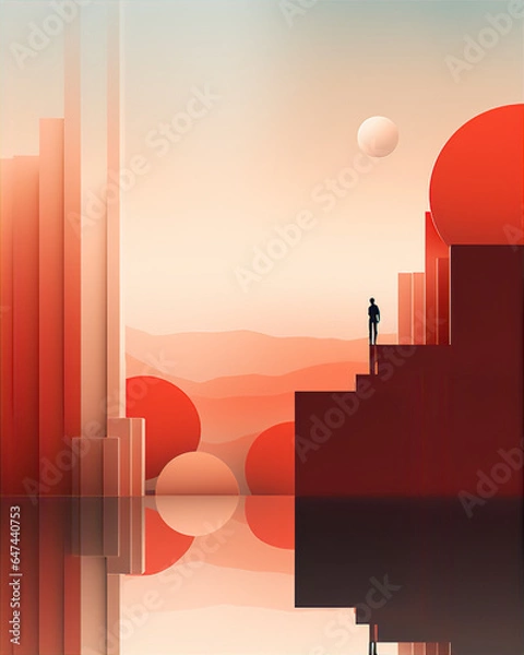 Fototapeta redfull abstract art, this design was generated by an artificial intelligence	