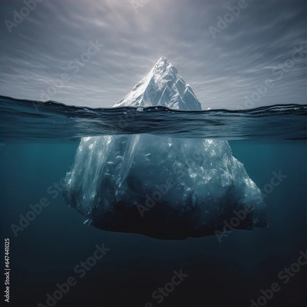 Fototapeta iceberg in polar regions, this design was generated by an artificial intelligence	
