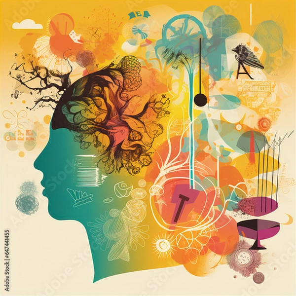 Fototapeta music background with music, this design was generated by an artificial intelligence	