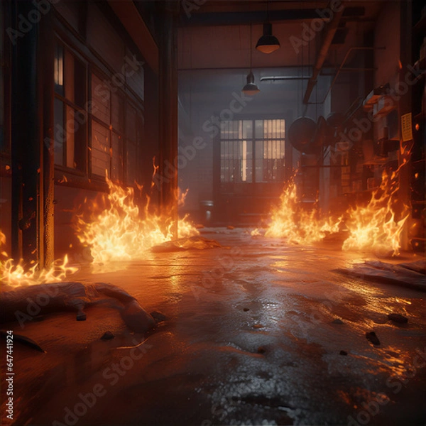 Fototapeta fire in the fireplace, this design was generated by an artificial intelligence	