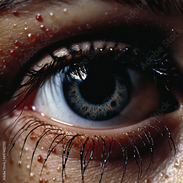 Fototapeta close up of eye, this design was generated by an artificial intelligence	