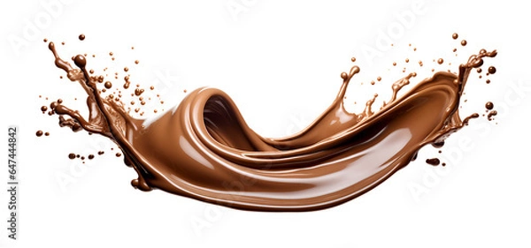 Fototapeta A splash of chocolate on a white background.
