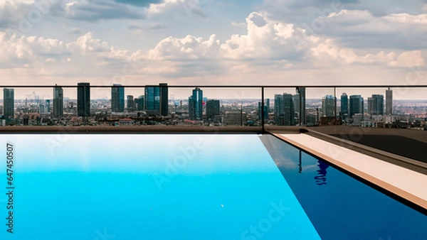 Obraz Rooftop  with city view and pool