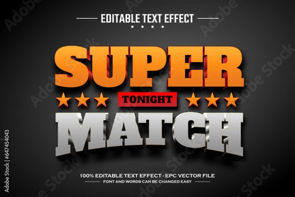 Obraz Super match 3D editable text effect template