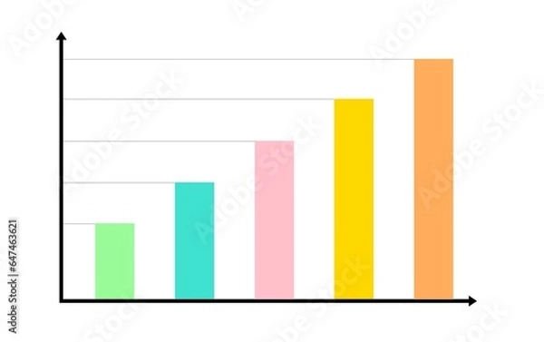 Fototapeta Statistical bar chart business graph