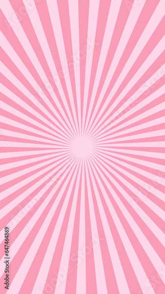 Fototapeta かわいいピンクの放射線　集中線　9:16
