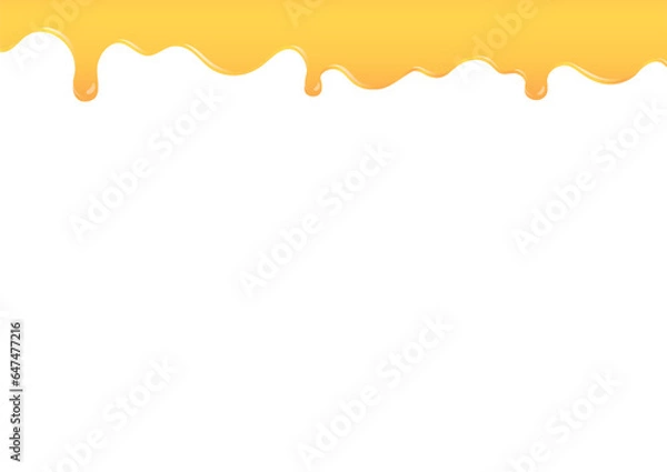 Obraz 垂れる蜂蜜・バター・チーズ・オイル・マーマレード・インクのイラスト　白地　A-02