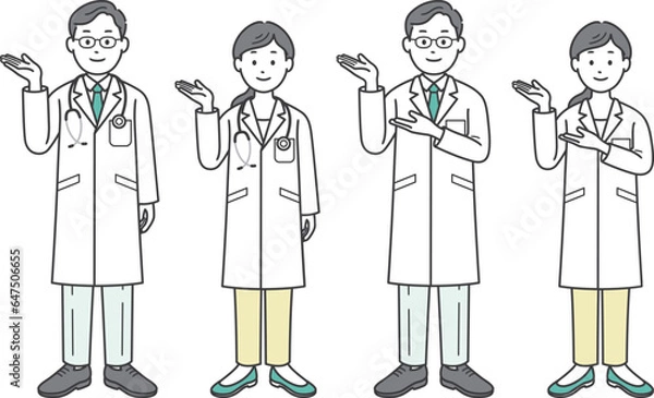 Fototapeta 案内をする医師男女