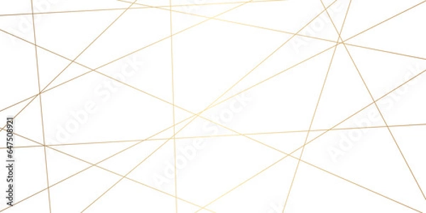 Fototapeta Abstract golden geometric random chaotic lines for t-shirt, wall design background. Luxury premium lines background.