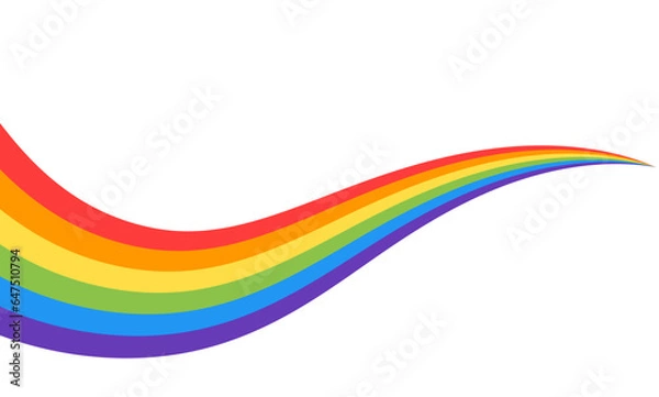 Fototapeta abstract rainbow wave curve arch colorful rainbow flat illustration vector