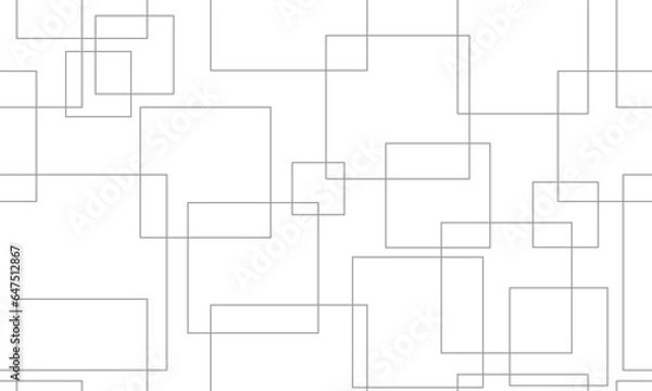 Fototapeta Abstract geometric grey linear square seamless. Vector Repeating Texture.