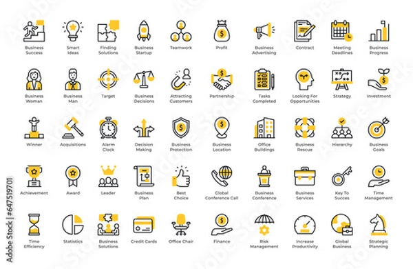 Obraz Line Business Icons. Editable Stroke