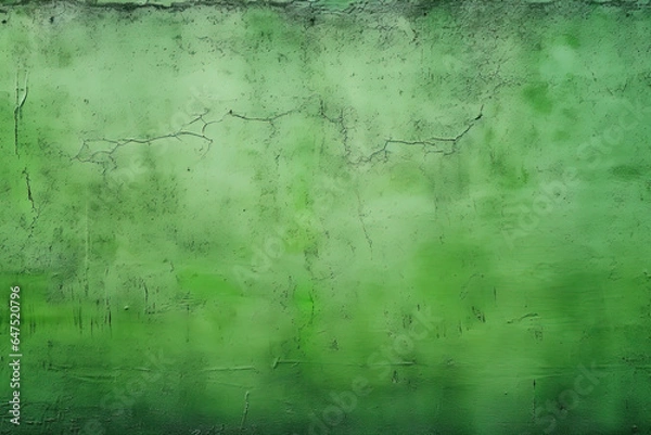 Fototapeta Dirty and weathered green concrete wall background texture