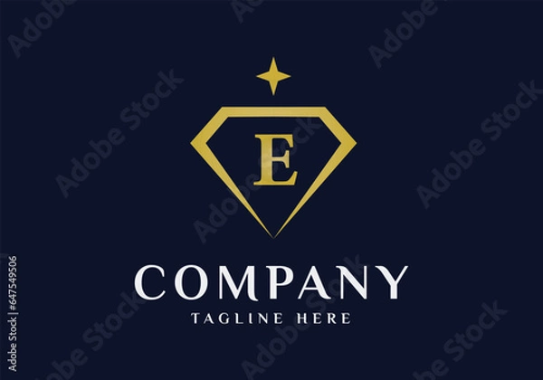 Obraz A logo with the letter E and a diamond