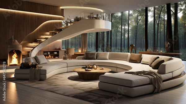 Fototapeta Ultra-Modern Minimalist Home Interior