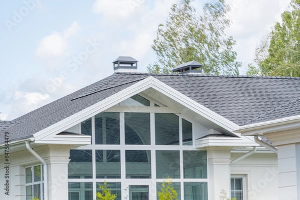 Fototapeta Shingles texture - close up view of asphalt roofing shingles