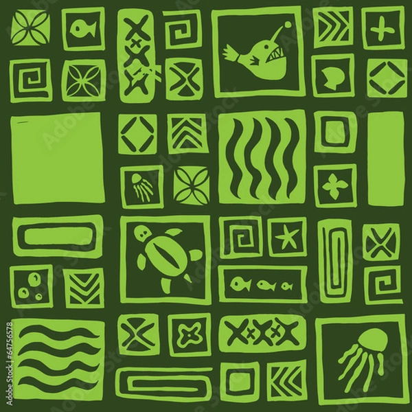 Obraz Bezszwowe retro tiki wzór