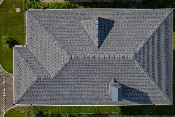 Fototapeta Shingles texture - close up view of asphalt roofing shingles
