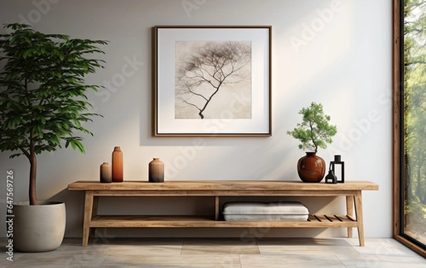 Fototapeta Modern Living Room with Artistic Flair