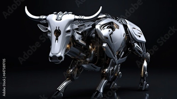 Fototapeta bull on black