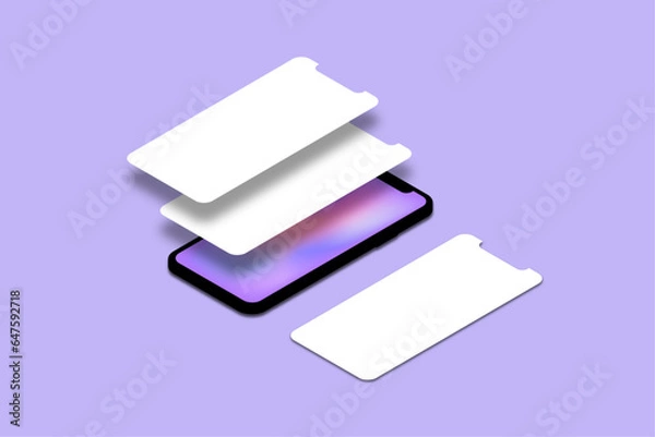 Obraz Vector phone with mobile screen