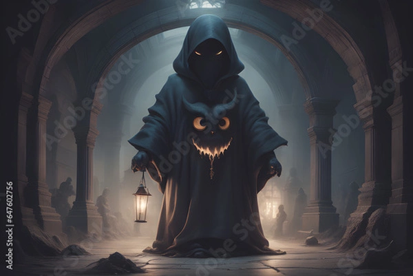 Fototapeta Draw a cute ghost.
Generative AI