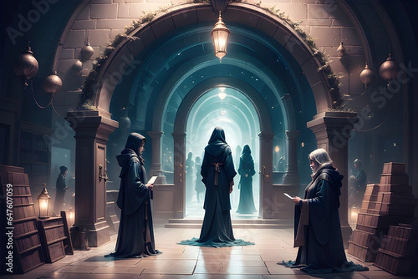 Fototapeta Draw a monk praying.
Generative AI